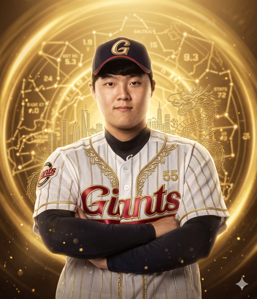 LOTTE GIANTS 한동희 선수 사진입니다.